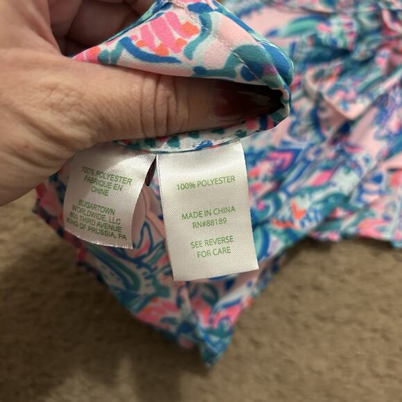 Lilly Pulitzer Paisley Pink Tropics Pleated Rein Tank Top XS - Picture 6 of 6